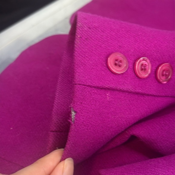 Vintage Kimberly Bennett Women's magenta Blazer 100% Merino wool size 8 - Picture 5 of 6